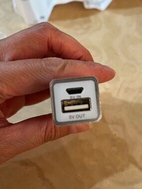 Set of 2 Portable Chargers — Compact USB Charger Silver